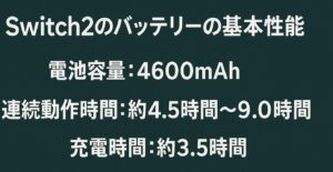 Switch2のバッテリーの基本性能と劣化症状