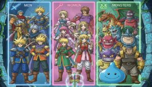 ドラクエキャラを属性別に整理したインフォグラフィック