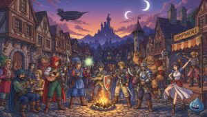 ドラクエ10の職業を紹介するイメージ。戦士、僧侶、魔法使いが並んでいる