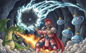 ドラクエ ライアンが敵を一掃する戦闘シーン