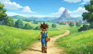 ドラクエ5 PS2版の3D化されたフィールドを歩く主人公