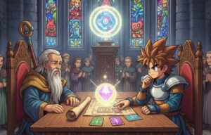 ドラクエ3リメイクの性格診断テストで勇者の性格を決める仕組みを解説するイラスト