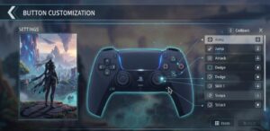 ps5 鳴潮 設定画面で操作ボタンをカスタマイズする様子