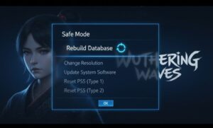 ps5 鳴潮 セーフモードでデータベース再構築を実行する画面