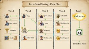 ラプソーン戦におけるターン別立ち回りマニュアル図