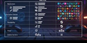 「PS5・Switch・Steamの違いを比較した一覧」