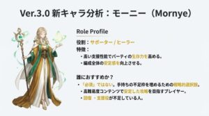 Ver3.0新キャラクター「モーニー」のヒーラー・サポーター性能とおすすめプレイヤー層