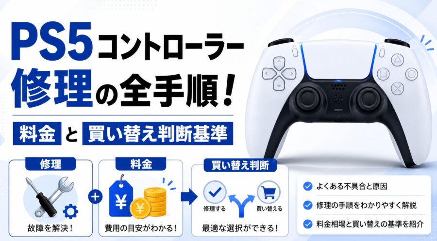PS5コントローラー修理の全手順！料金と買い替え判断基準