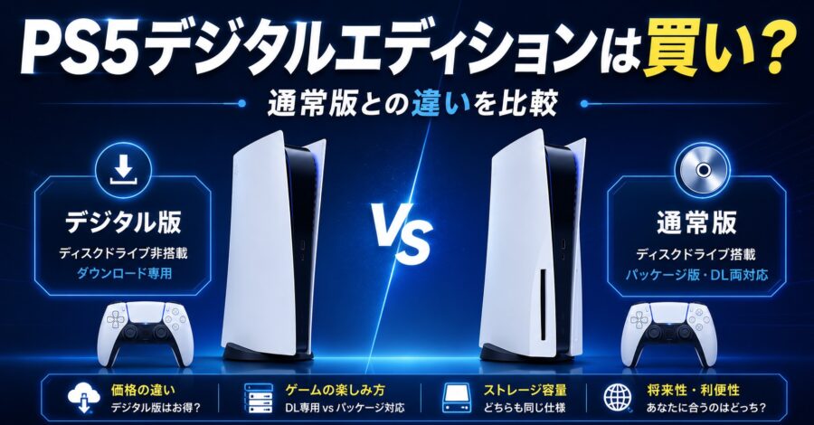 PS5デジタルエディションは買い?通常版との違い